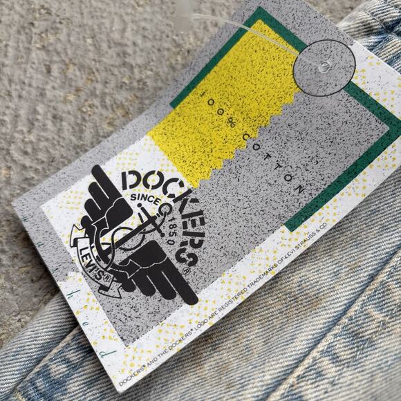 Deadstock 90s Dockers Jeans 30x32 Pleated Denim Levi’s Baggy Acid Wash Vintage - Picture 8 of 16